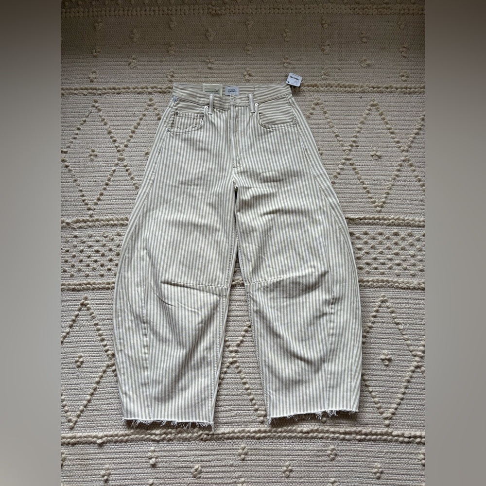 Citizens Of Humanity Striped Cream Jeans